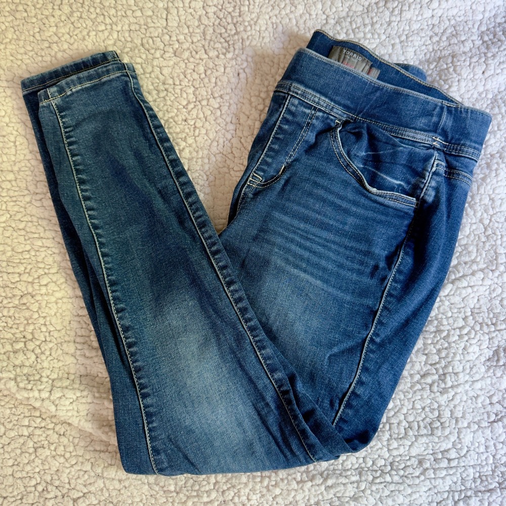 Torrid Lean Jean Plus Size 00R Medium Wash Pull On Skinny Jeggings 32x28
